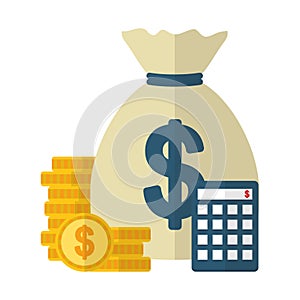 Money and financial icon set design