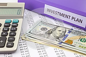 Money and financial report for business investment plan