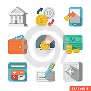 Money Flat icon set