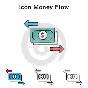 Money Flow flat icon design for infographics and businesses