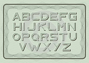 Money font, dollar latin alphabet, sans serif photo