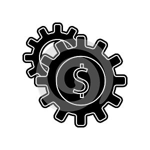 money in gear icon. Element of Banking for mobile concept and web apps icon. Glyph, flat icon for website design and development,