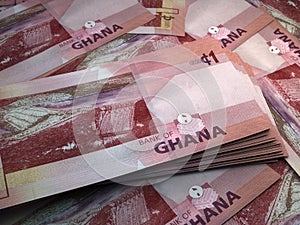 Ghana money. Ghanian cedi banknotes. 1 GHS cedis bills. 3d illustration photo