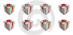 Money gift banknote stacks
