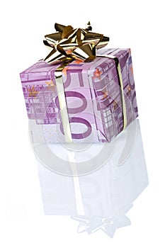 Money gift box of 500 euro