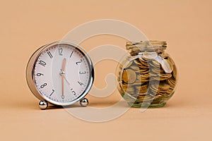 money in a glass jar, coin, financial system, income, salary, investment, financial tax, profit, return on investment