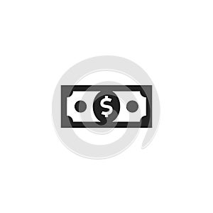 Money Glyph Vector Icon, Symbol or Logo.