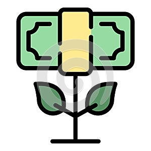 Money grow plant icon vector flat