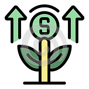 Money grow plant icon vector flat