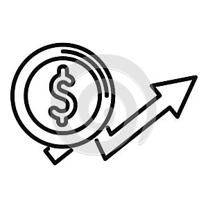 Money grow up icon outline vector. Service benefit