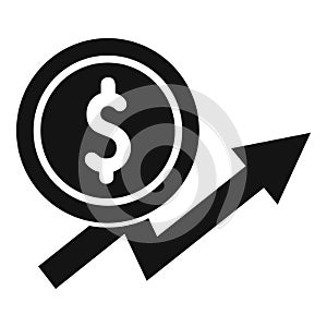 Money grow up icon simple vector. Service benefit