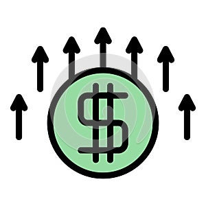 Money grow up icon vector flat