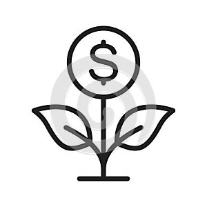 Money Growth icon vector image. Suitable for mobile apps, web apps and print media.