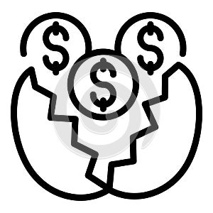 Money growth incubator icon outline vector. Idea startup