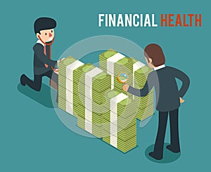 Money health isometric 3d vector illustration