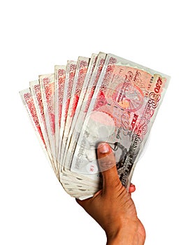 Money held in hand - UK Currency