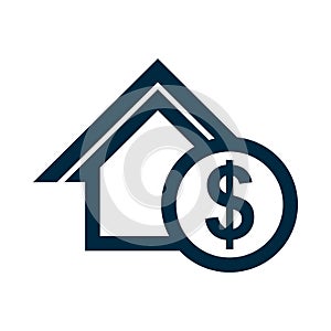 Money home dollar icon stock vector