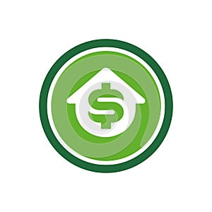 Money house logo icon desgin, home and dollar sign, vector logo illustration