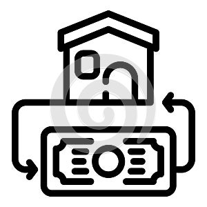 Money house rent icon, outline style