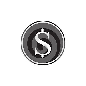 Money icon. Black dollar cash isolated on background. Modern simple flat sign. Flat dolar symboll for web site design, mobile app