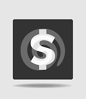 Money icon circle on white and grey background