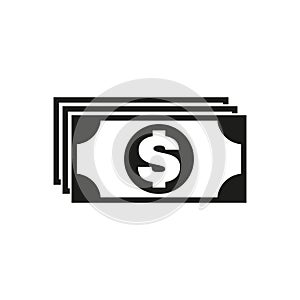 Money icon. Dollar and cash, coin, currency, bank symbol. Flat design. Stock - Vector