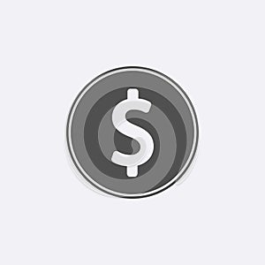 Money icon. Gray dollar cash isolated on background. Modern simple flat sign. Flat dolar symboll for photo