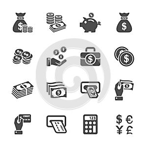 Money icon set, vector eps10