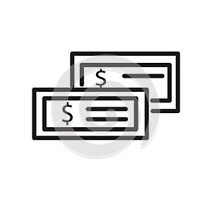Money icon vector isolated on white background, Money sign , linear symbol and stroke design elements in outline style