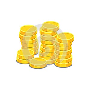Peníze ikona na bílém. mince vektor ilustrace v 