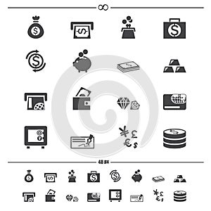 Money icons vector