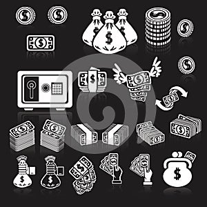 money icons. Vector illustration decorative design