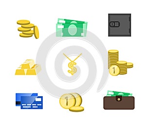 Money icons vector set. Money sign vector illustration. Vector c