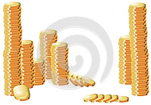 hoard of golden Money isolated photo