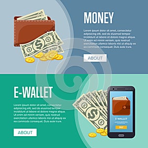 Money income and online wallet flyers