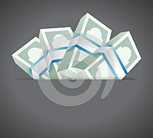 Money inside a pocket. illustration design