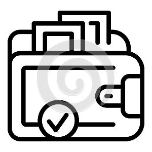 Money inspection icon outline vector. Food safety