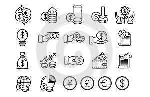 Money investment Line art Icon