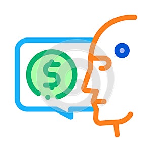 Money issue of robot icon vector outline illustration