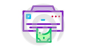 Money Issuing Printer Icon Animation