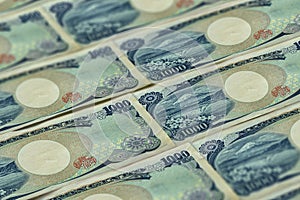 Money of Japan. One thousand japanese yen banknotes