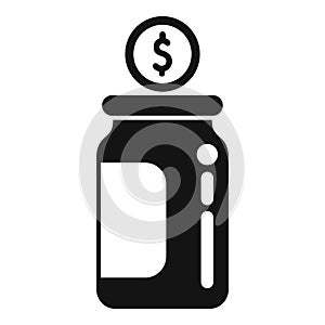 Money jar care icon simple vector. Nature social investment