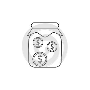 money in jar icon. Element of banking icon for mobile concept and web apps. Thin line icon for website design and development, ap