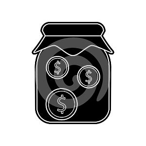 money in jar icon. Element of Banking for mobile concept and web apps icon. Glyph, flat icon for website design and development,