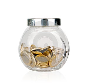 Money jar moneybox isolated