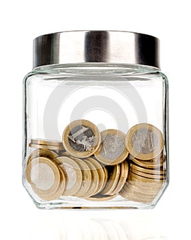 Money jar moneybox isolated