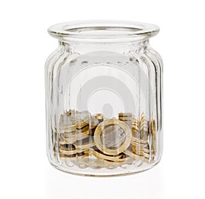 Money jar moneybox isolated on white
