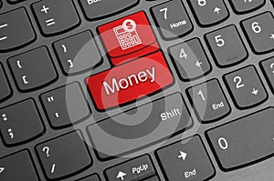 Money on keyboard