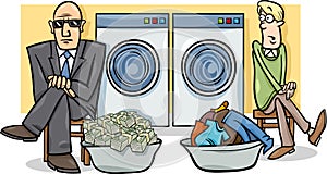 Money laundering cartoon illustration