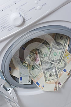 Money laundering. Money cleaning concept